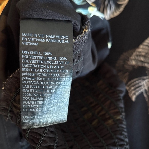 White House Black Market Sunflower Print Blouse - Black and Yellow - Picture 4 of 4